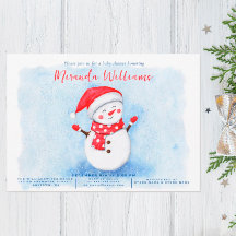 Niedlich Little Snowman Watercolor Winter Babydusc