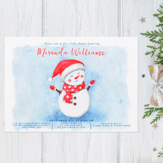 Niedlich Little Snowman Watercolor Winter Babydusc Einladung