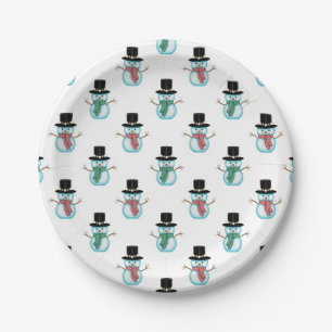 Niedlich Little Snowmen Weihnachtskunst Pappteller