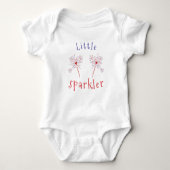 Niedlich Little Sparkler Heart Red White Blue Baby Strampler (Vorderseite)