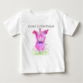 Niedlich Little Stinker Pig Baby T-shirt