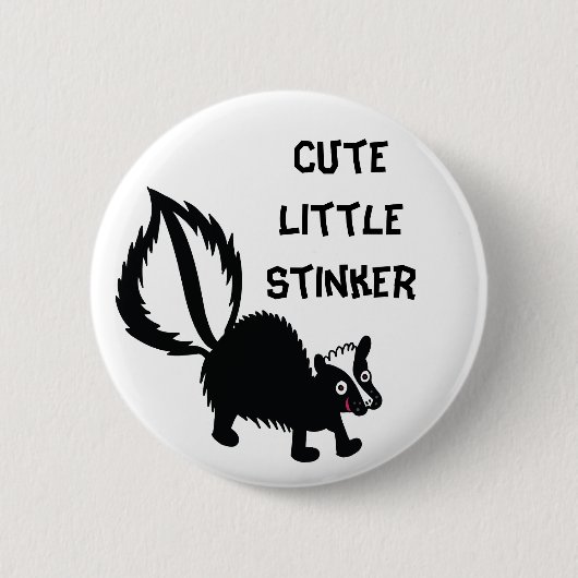 Niedlich Little Stinker Skunk Print Art Graphic Button (Vorderseite)