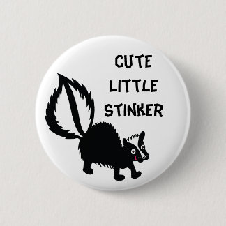 Niedlich Little Stinker Skunk Print Art Graphic Button