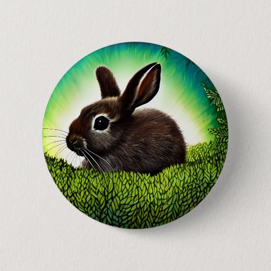 Niedlich Little Storybook Bunny Button (Vorderseite)