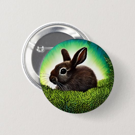 Niedlich Little Storybook Bunny Button (Vorne & Hinten)