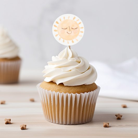 Niedlich Little Sun & Rainbow Boho Babydusche Runder Aufkleber