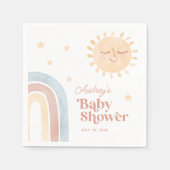 Niedlich Little Sun & Rainbow Boho Babydusche Serviette (Vorderseite)