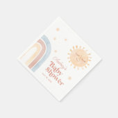 Niedlich Little Sun & Rainbow Boho Babydusche Serviette (Ecke)