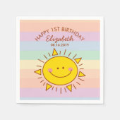 Niedlich Little Sunshine Baby First Birthday Party Serviette (Vorderseite)
