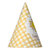 Niedlich Little Sunshine Gingham Kinder glücklich Partyhütchen (Links)