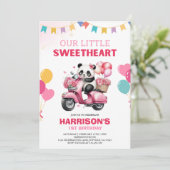 Niedlich Little Sweetheart Panda Einladung zum Geb (Stehend Vorderseite)