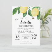Niedlich Little Sweetie Lemon Babydusche Einladung (Stehend Vorderseite)