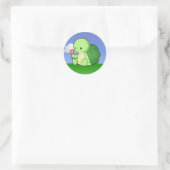 Niedlich Little Turtle Runder Aufkleber (Tasche)