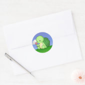Niedlich Little Turtle Runder Aufkleber (Umschlag)