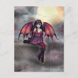 Niedlich Little Vampire Fairy Art Postcard Postkarte