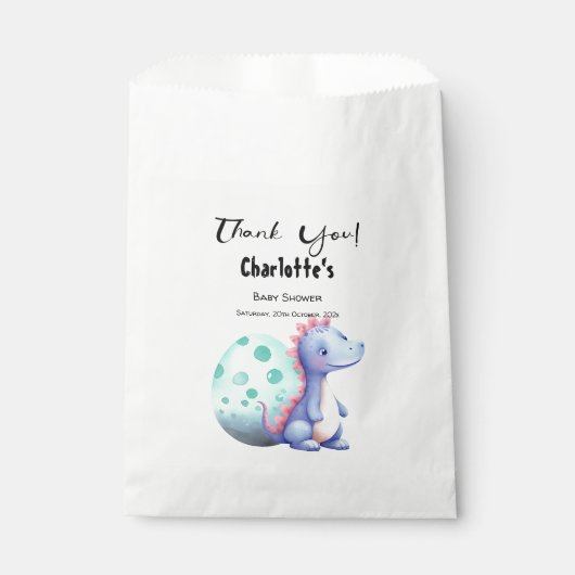 Niedlich Little Watercolor Dinosaur Babydusche Geschenktütchen (Vorderseite)