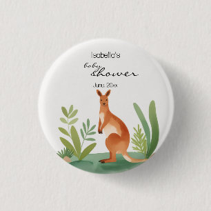 Niedlich Little Watercolor Kangaroo Baby Dusche be Button