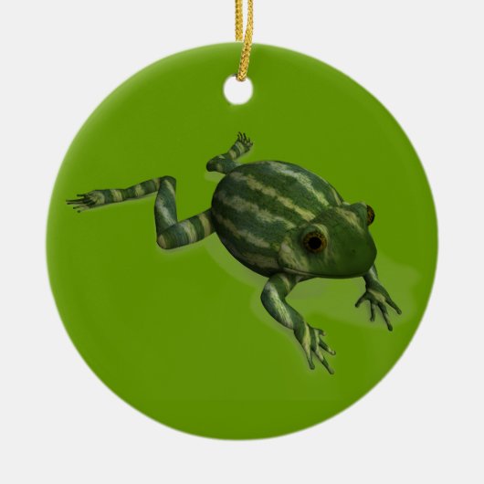 Niedlich Little Watermelon Frog Keramikornament (Vorne)