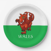 Niedlich Little Welsh Baby Red Dragon Wales Cartoo Pappteller (Vorderseite)