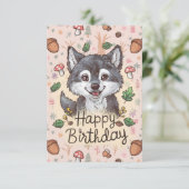 Niedlich Little Wolf Digital Geburtstag Karte (Stehend Vorderseite)