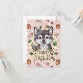 Niedlich Little Wolf Digital Geburtstag Karte (Vorderseite/Rückseite Beispiel)