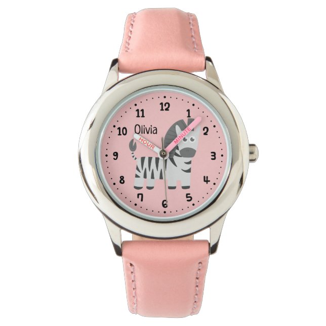 Niedlich Little Zebra Kinder Personalisiert Armbanduhr (Vorderseite)
