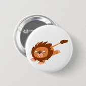 Niedlich Living Cartoon Lion Button (Vorne & Hinten)