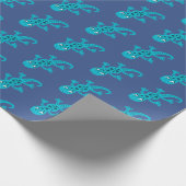Niedlich Lizard Gecko Blue Kid Geschenkpapier (Ecke)
