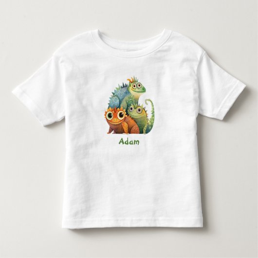 Niedlich Lizard Personalisiert Birthday Party Gefa Kleinkind T-shirt (Vorderseite)