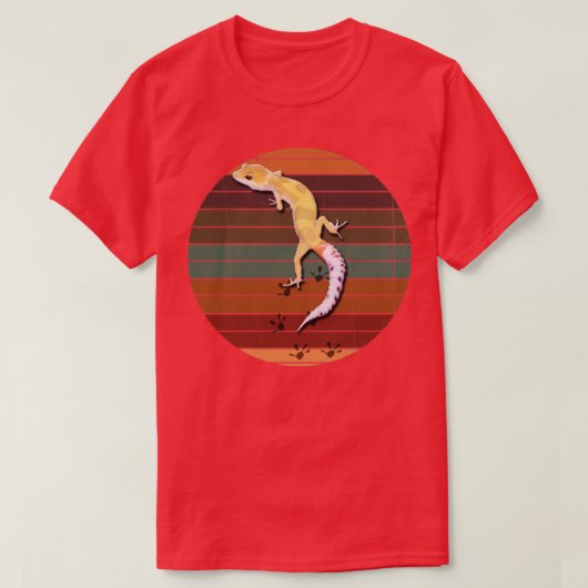 Niedlich Lizard Reptile Leopard Gecko mit Tracks C T-Shirt (Design vorne)