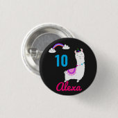 Niedlich Llama Alpaca Lama Fiesta Lover Custom Button (Vorne & Hinten)