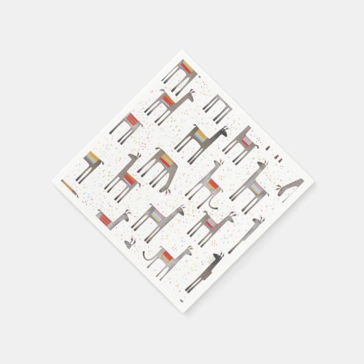 Niedlich Llama Alpaca Serviette (Ecke)