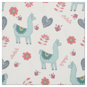 Niedlich Llama Blume Herz Folk Art Doodle Stoff (Muster)