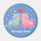 Niedlich Llama Couple Magnet (Vorne)