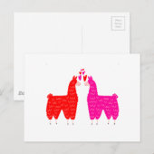 Niedlich Llama Couple Postkarte (Vorne/Hinten)