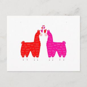 Niedlich Llama Couple Postkarte