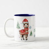 Niedlich Llama Custom Christmas Zweifarbige Tasse (Links)