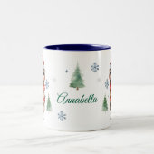 Niedlich Llama Custom Christmas Zweifarbige Tasse (Mittel)
