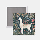 Niedlich Llama Elegant Floral Magnet (Vorderseite/Rückseite)