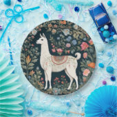 Niedlich Llama Elegant Floral Pappteller (Party)