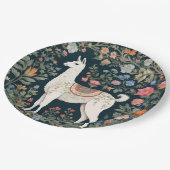 Niedlich Llama Elegant Floral Pappteller (Schrägansicht)