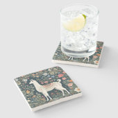 Niedlich Llama Elegant Floral Steinuntersetzer (Seitenansicht)