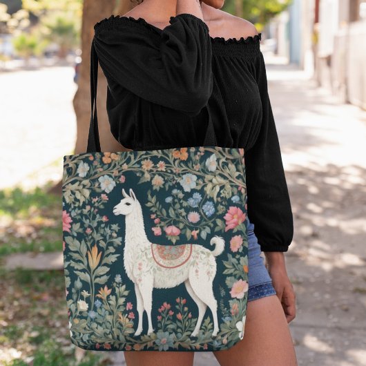 Niedlich Llama Elegant Floral Tasche