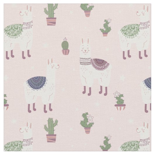 Niedlich Llama Fabric Stoff (Nahaufnahme)
