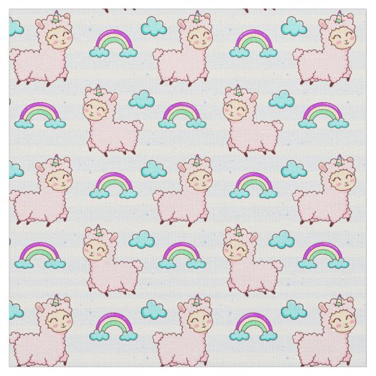 Niedlich Llama Fabric Stoff (Nahaufnahme)