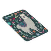 Niedlich Llama Floral Design Magnet (Rechte Seite)
