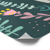 Niedlich Llama Floral Design Poster (Ecke)