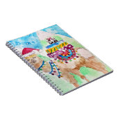 Niedlich Llama Frohe Weihnachten Wasserfarbenkunst Notizblock (Rechte Seite)