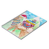 Niedlich Llama Frohe Weihnachten Wasserfarbenkunst Notizblock (Linke Seite)