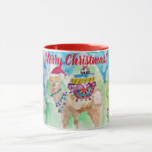 Niedlich Llama Frohe Weihnachtskunst Girls Ladys T Tasse (Zentrum)